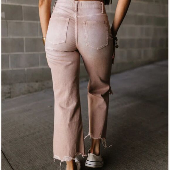 Vervet Vintage Crop Flare in Misty Rose - Picture 5 of 10